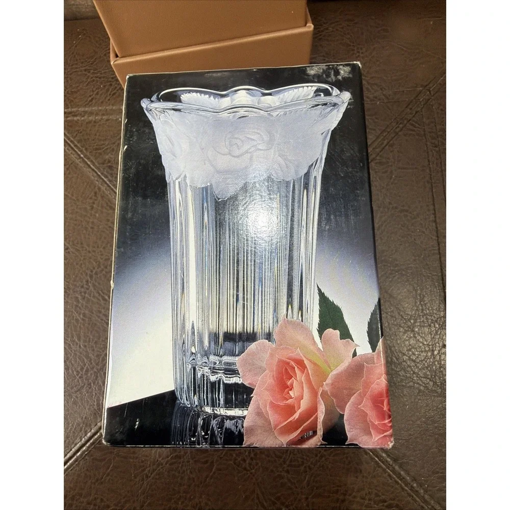 Home Beautiful Crystal Mini Vase Rose Pearls WY401/613 Japan NIB Vintage Box MCM